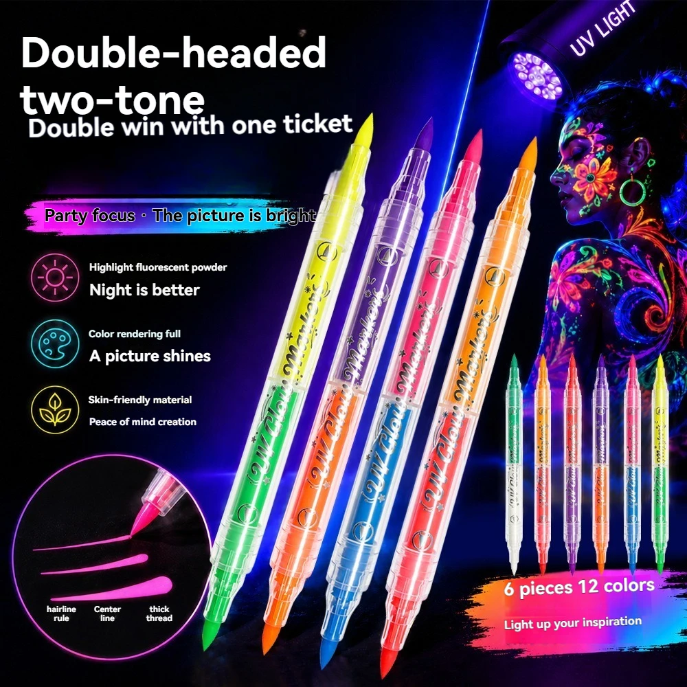12 Warna Set Spidol Neon UV Du - Copic Marker Sketch ulasan dan harga